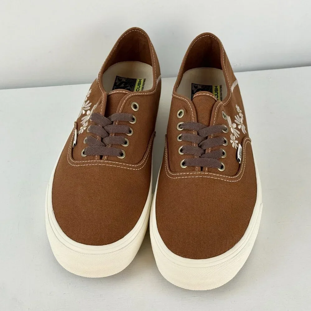 Men's 13 - Vans Authentic VR3 SF Brown Painted Floral Skate Shoes
